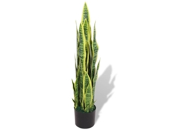 Planta Sansevieria Artificial Con Macetero 90 Cm Verde