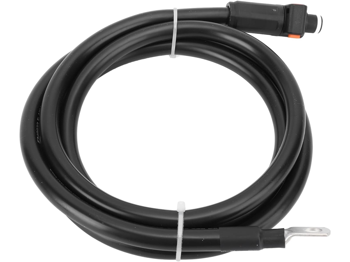 Cable De Alimentación Negativo Externo De 4 Awg, Silicona Extra Suave, Enchufe Recto.