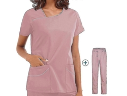 Fasst-uniforme De Trabajo Para Mujeres Hospitalario Blusa Manga Corta Pantalones Doctora Enfermera