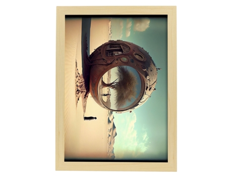 NACNIC Poster Ambiente En Estilo Surrealismo Cinematográfico Ilustraciones Y Grabados De Historieta Abstracta Y Artística A4 Marcos Negros