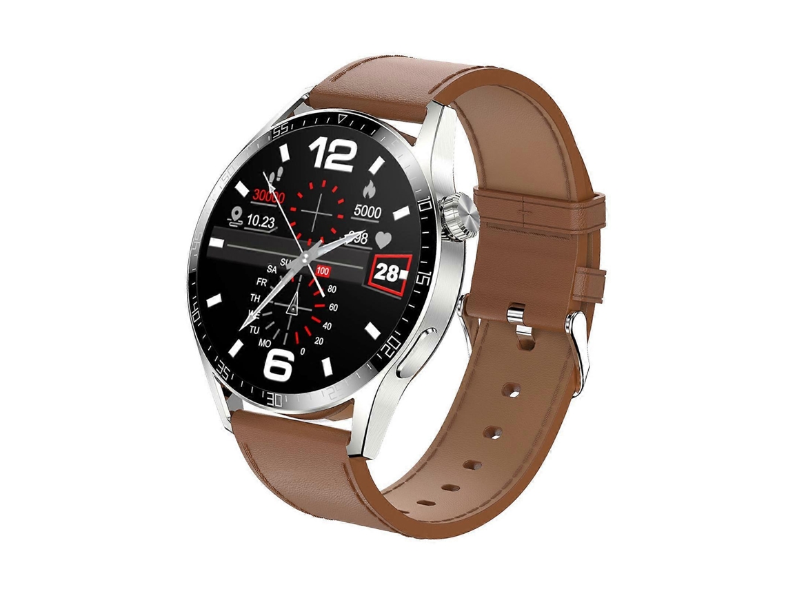 Reloj inteligente con pantalla de 1,32 pulgadas y correa de acero negra para natación y ciclismo para adultos. Ly Ebike