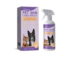 El spray para el alivio de la piel de las mascotas calma e hidrata la piel animal.