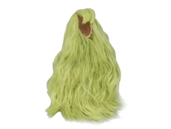 Peluca Larga Verde Con Flequillo Liso Para Muñecas Articuladas De 1/3" (22-23 Cm).