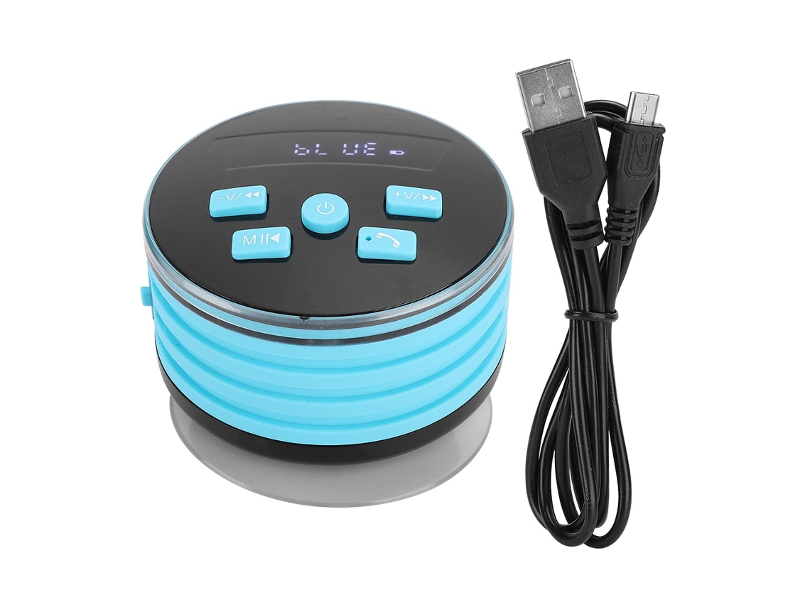 Caixa De Som Bluetooth Portátil Ipx7 Com Luz Respirante E Cupula De Aderência Para Banheiro Fm Subwoofer