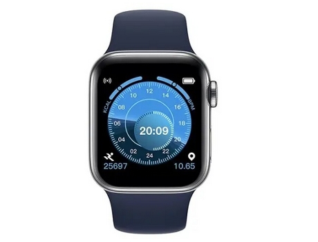 Smartwatch azul L-EMFO Xs8Max realiza llamadas telefónicas