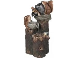 Estátua de Fontana de Esquilo em Resina para Decoração de Jardim Rustico e Campestre