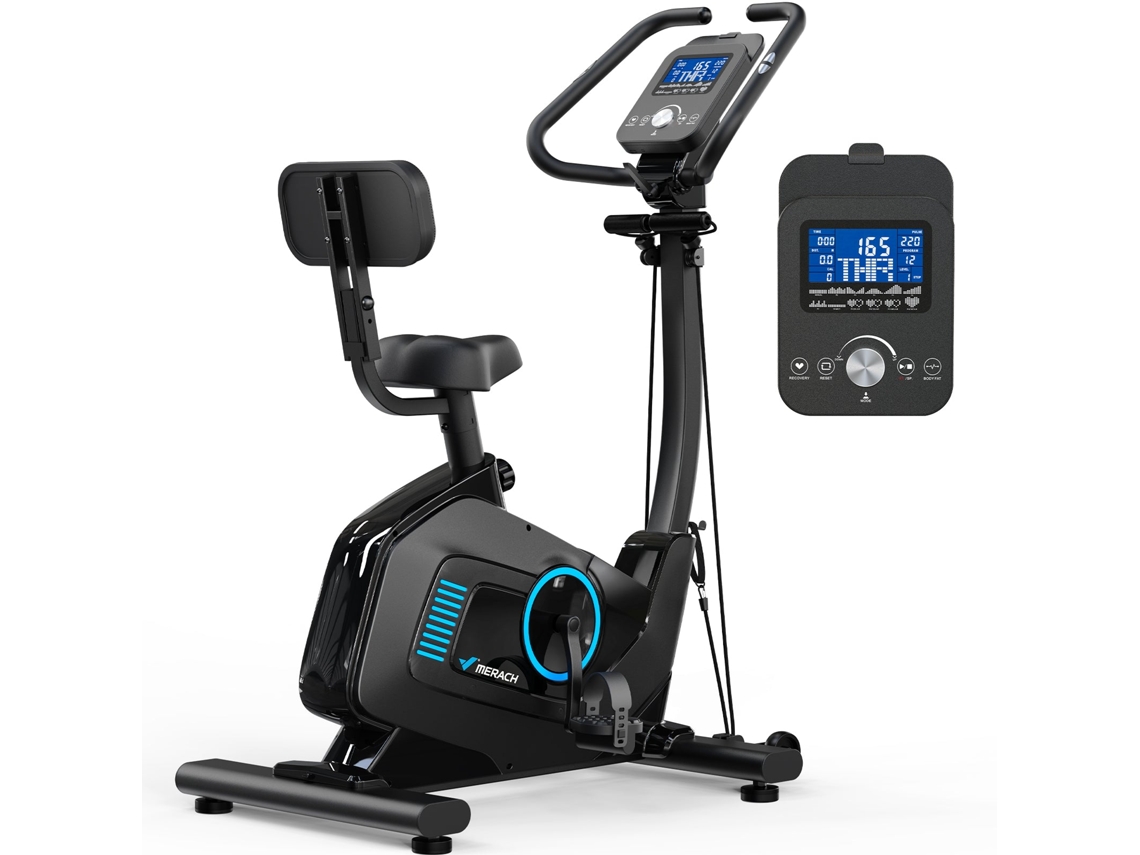 Bicicleta Estática Merach, Bluetooth/app, 16 Niveles De Resistencia Magnética, Volante De 8 Kg, Con Monitorización De Frecuencia Cardíaca, Ergonómico