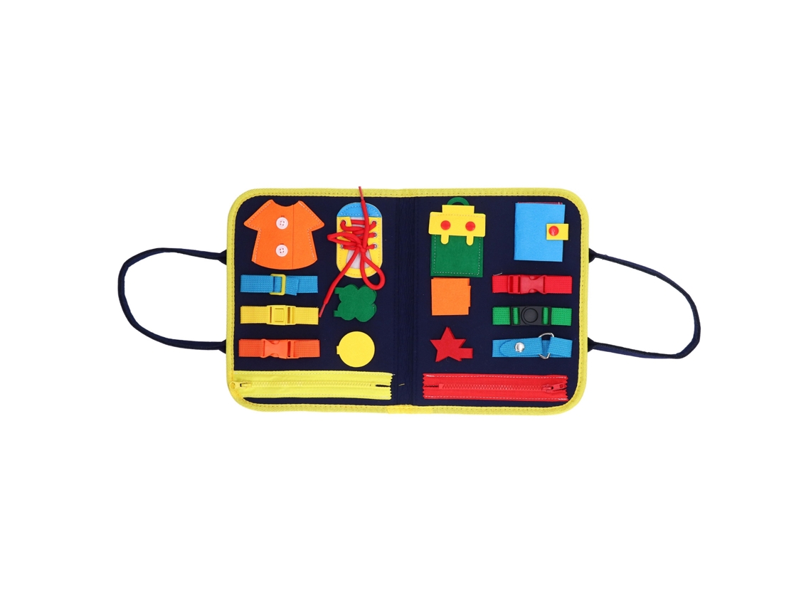 Brinquedo Educativo Tabuleiro De Fivela Montessori Para Aprender A Amarrar Sapatos E Vestir-se