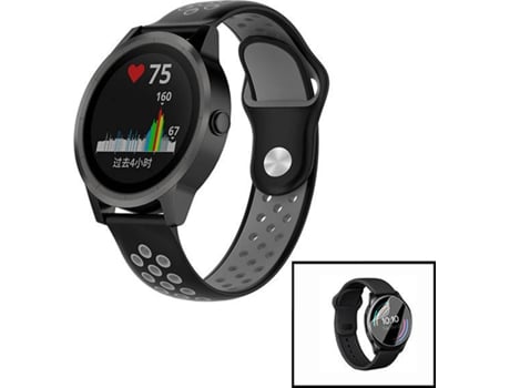 Correa + Protector de Hydrogel PHONECARE SportyStyle Garmin Forerunner 245 Negro y Gris