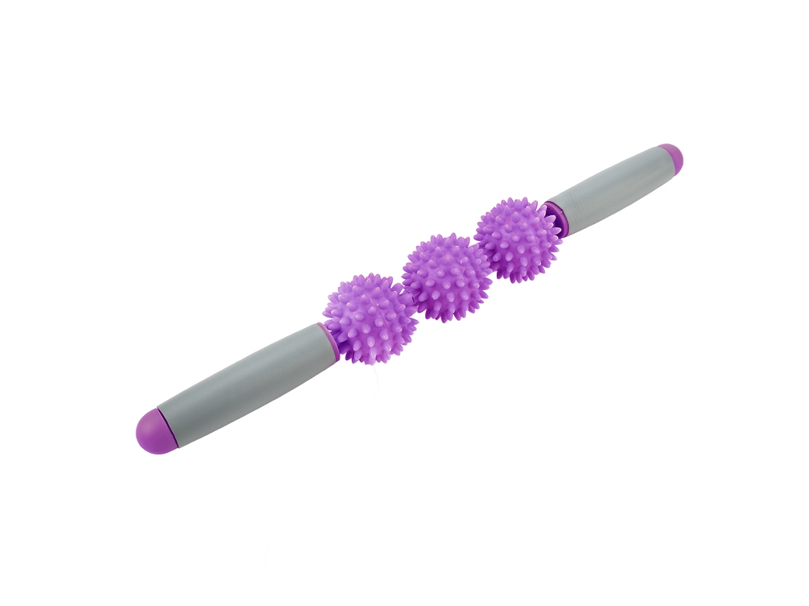 Bastón De Masaje De Yoga Con Pelota Puente Para Músculos De La Espalda, Brazos Y Piernas (morado)