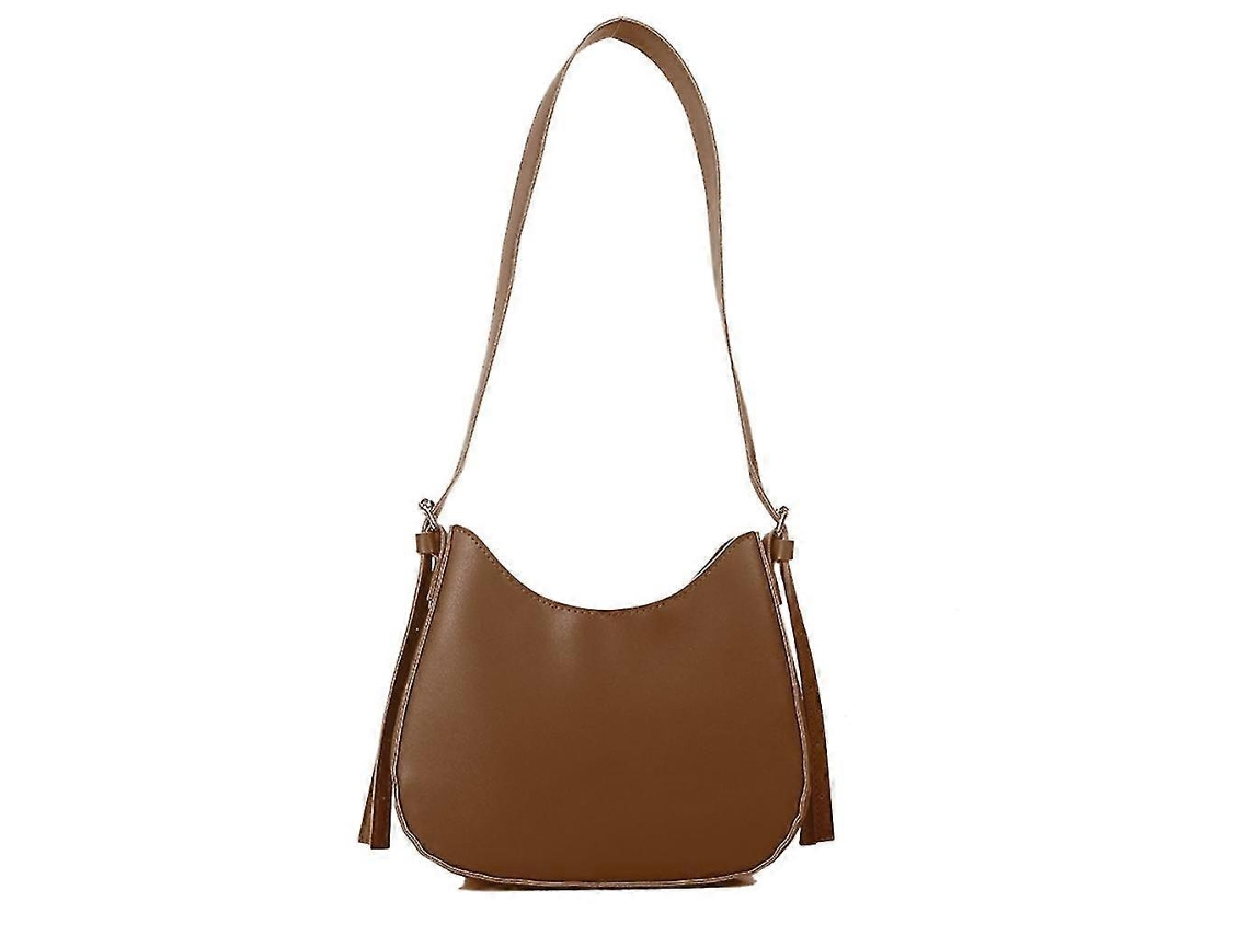 Bolsos de hombro pequeños para mujer, mini bolsos, bolso de compras informal marrón