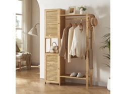 Perchero Burro Oldsum con armario y zapatero bambú 164 x 99 x 29 cm - Color natural [EN.CASA]
