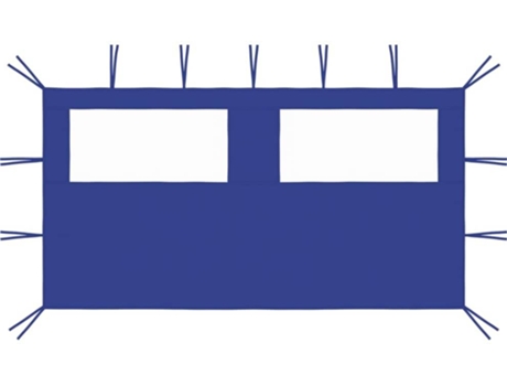 vidaXL Pared lateral de cenador con ventanas azul 4x2 m