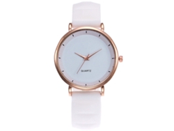 Reloj De Pulsera Redondo De Aleación Con Movimiento De Cuarzo, Estilo Casual, Para Parejas, Color Blanco.