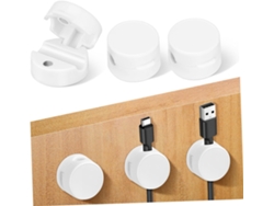Organizador De Cables Adhesivo De Fácil Instalación, 6 Piezas, Soporte Para Cables De Abs Blanco