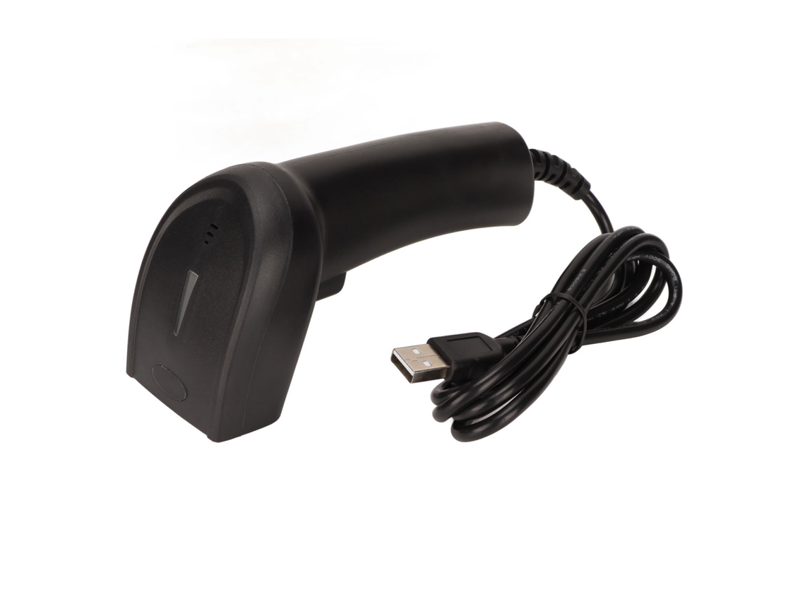 Escáner de código de barras USB con cable 1D para dispositivos móviles, supermercados y almacenes.
