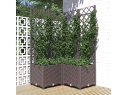 Maceta/Jardinera de Jardín con Enrejado 80X80X136 Cm PP Castaño