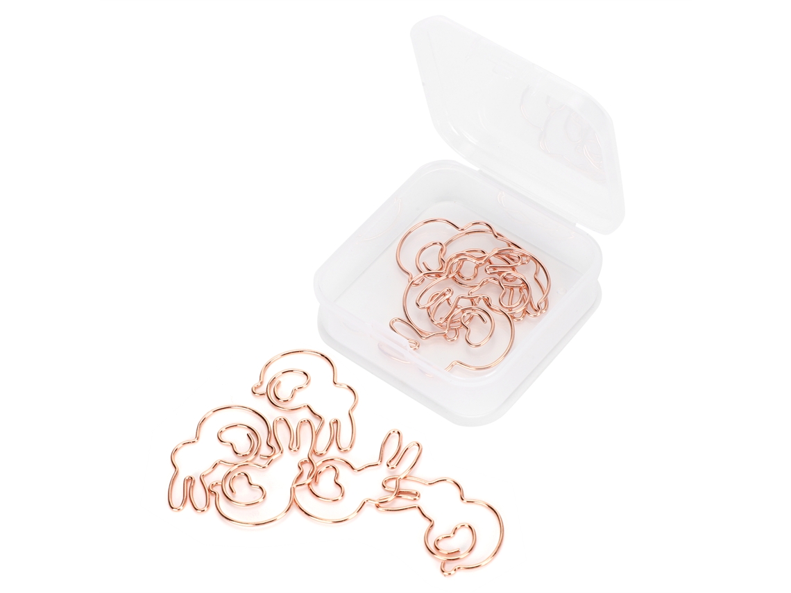 20 Clips De Papel Conejo Dorado Rosa Forma Animal Cute Clip De Oficina Documento Pin Especial