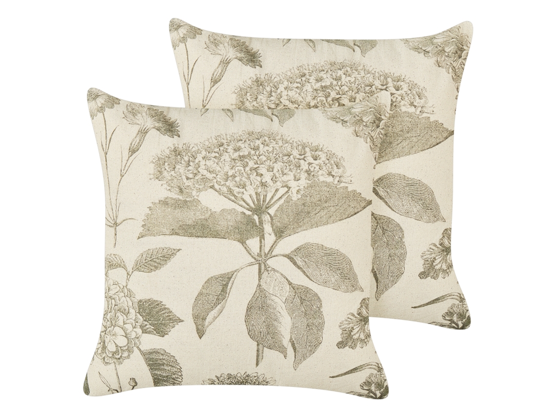 Juego de cojines decorativos BELIANI Rosemary de Algodón Beige 45x45x10