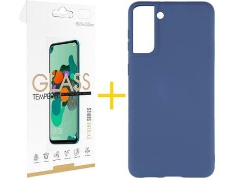 Kit Funda + Protector de Pantalla Samsung Galaxy S21 + Plus SKYHE Liso (Azul)