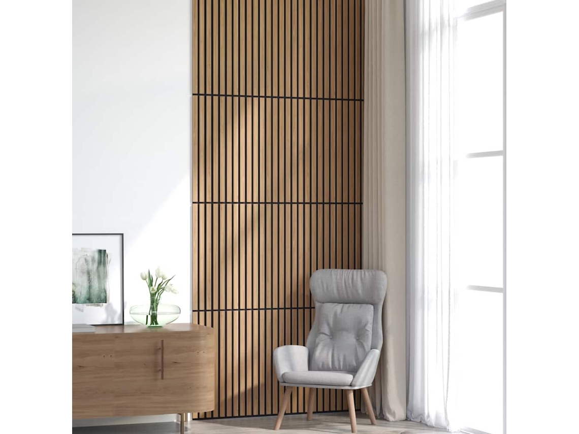 Paneles acústicos de pared (8 unidades, listones, 60,5 x 60 cm, WSD310267) Lovely Home