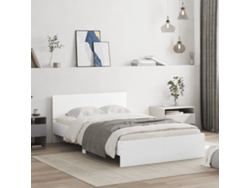 Estructura De Cama Con Cabecero Blanca 120x200 Cm