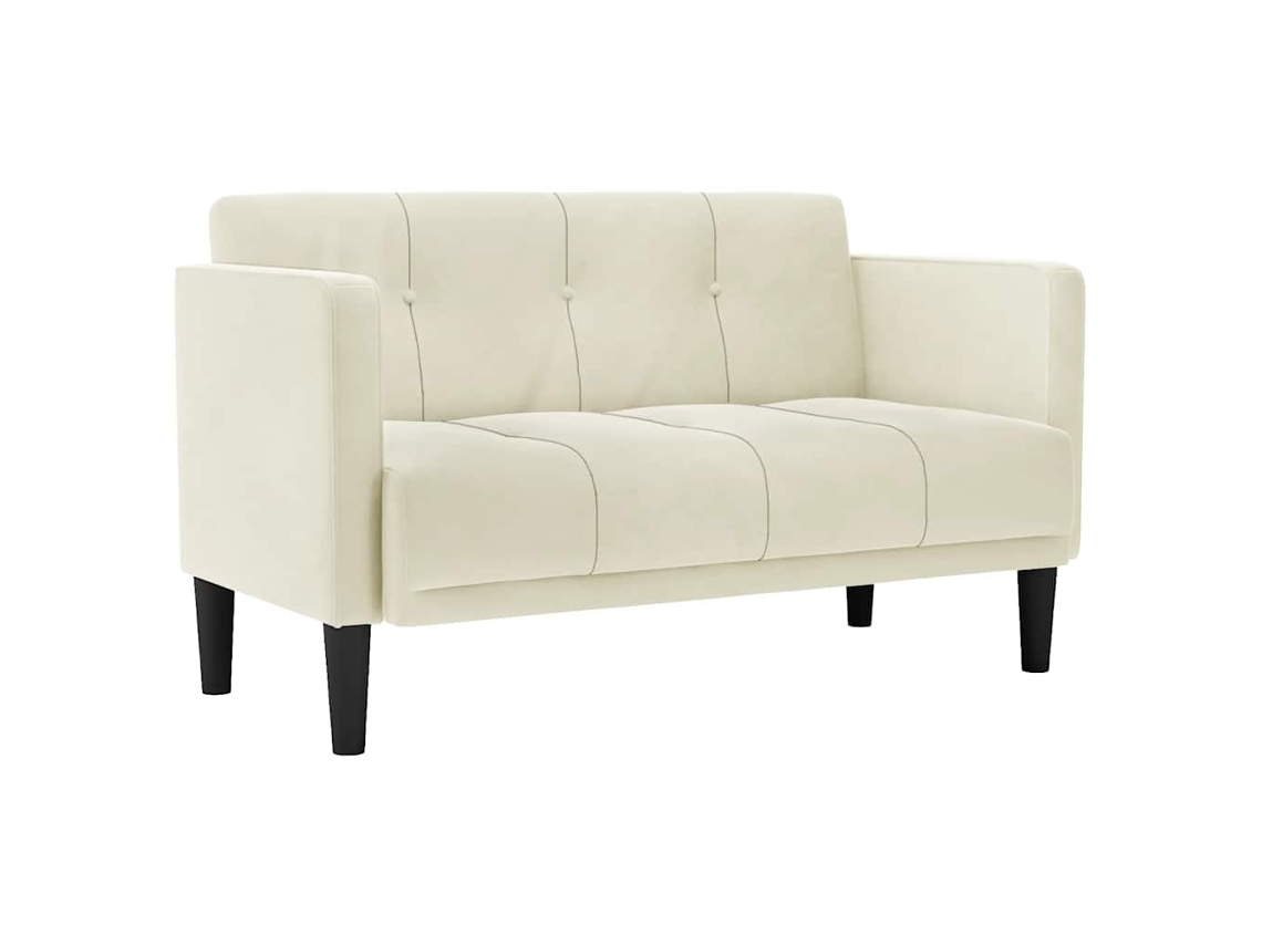 Sofá Loveseat Vidaxl de terciopelo color crema