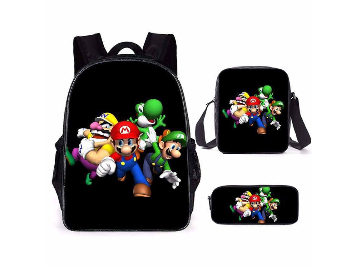 Mochila escolar de tres piezas Mario48*