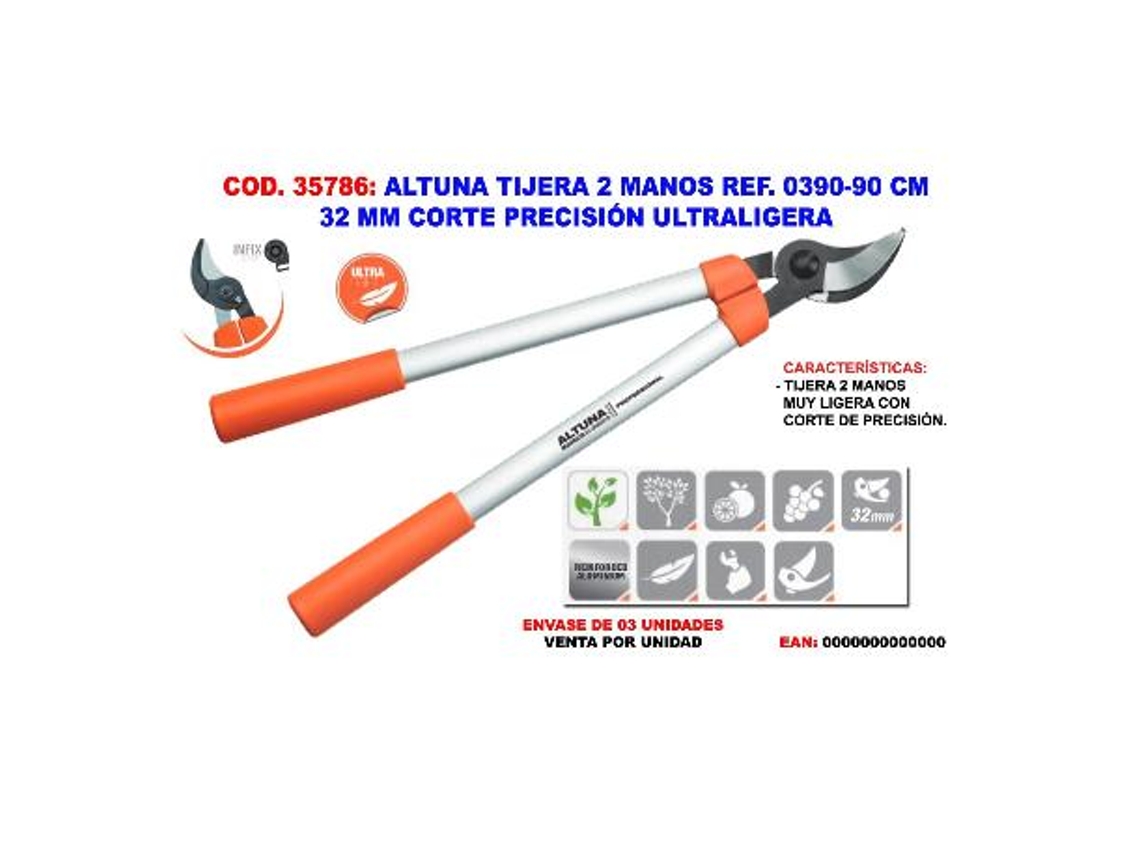 Altuna tijera 2 manos 0390 90cm 32 mm corte precision ultraliger