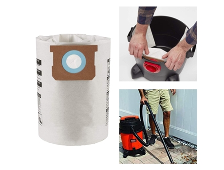Bolsas de repuesto para aspiradora en seco/húmedo, bolsas de polvo para aspiradora Shop-Vac Ridgid de 5-8 galones 9066100 90661 906-61