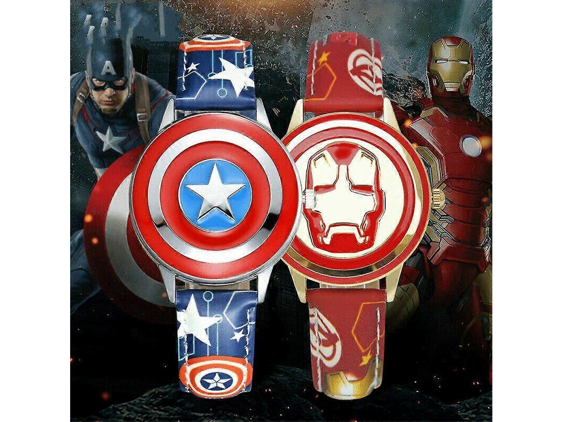 Reloj de cuarzo infantil con temática de Los Vengadores de Marvel y tapa abatible, regalo para bicicleta eléctrica Ly