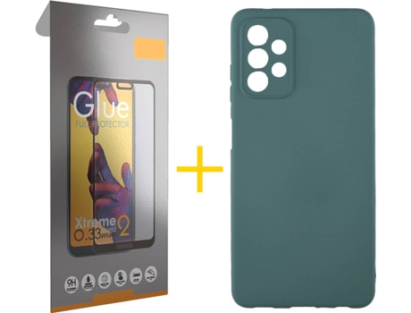 Kit Funda + Protector de Pantalla Samsung A32 5G SKYHE Cristal Templado 5093 Verde