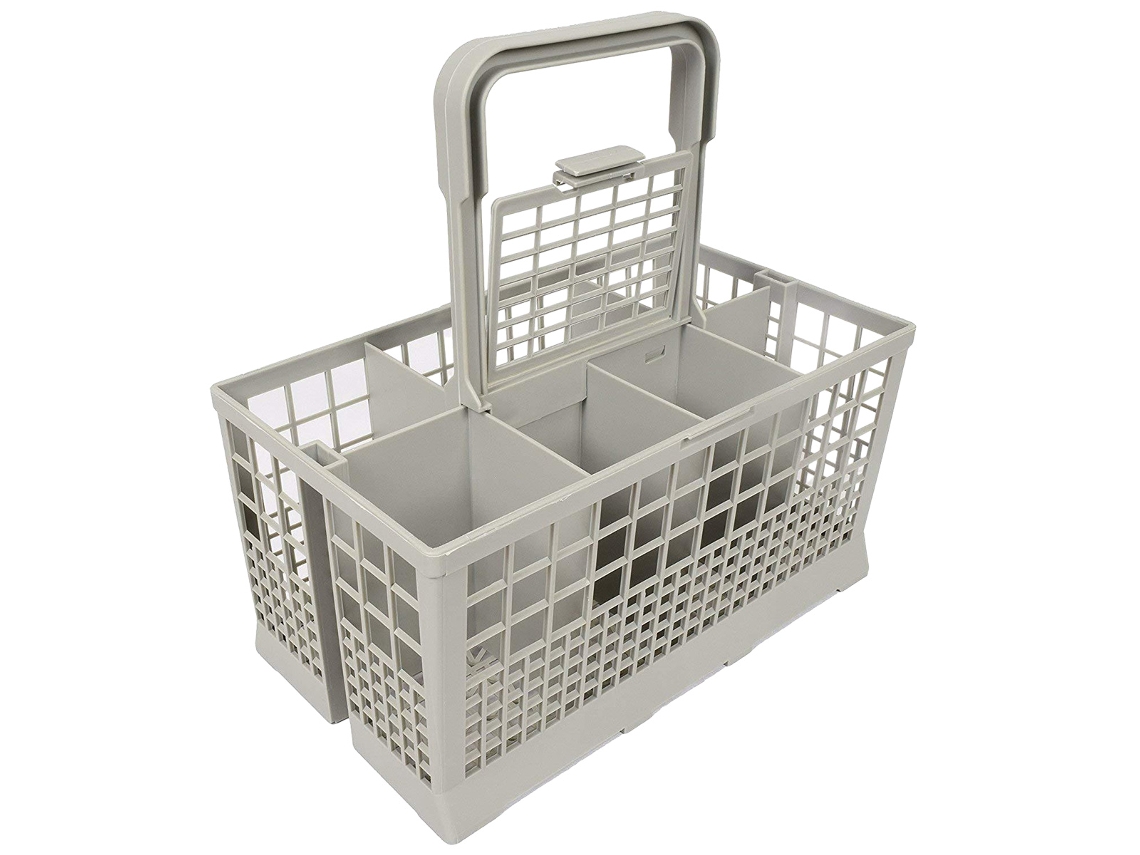MEOIRUERY Cesta para cubiertos de lavavajillas de repuesto universal, fácil instalación, gris, de alta eficiencia con plástico resistente al calor, 240 x 140 mm