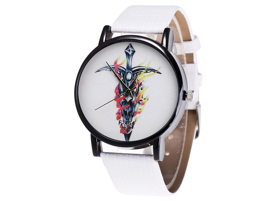 Reloj De Pulsera Para Parejas Con Correa De Piel Sintética, Esfera Redonda De Diseño Moderno Y Movimiento De Cuarzo Blanco.