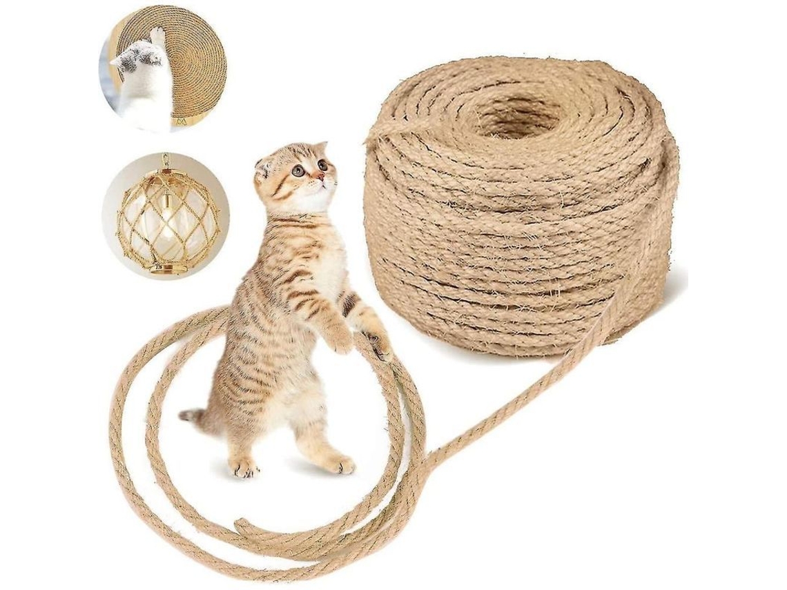 Cuerda De Sisal Natural Para Reparación Y Reemplazo De Postes De Rascado Para Gatos, 6mm X15m