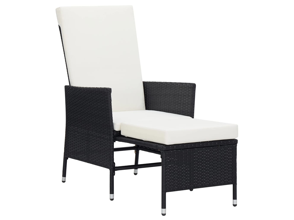 Maison Exclusive - Sillón Reclinable De Jardín Con Cojines Ratán Sintético Negro