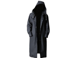 Impermeable Hombre Chaqueta Larga Con Capucha Reutilizable Para Senderismo Pesca 70-85kg Negro