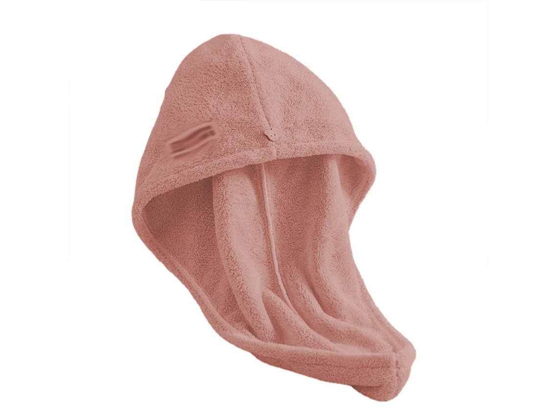 Toalla Kofihety Cabello Cierre Botón Secado Rosa (30x15x5cm)