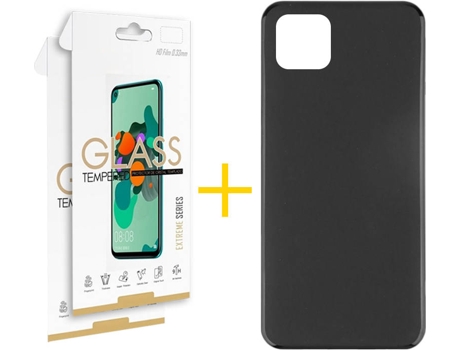 Kit Funda + 2 Protectores de Pantalla Samsung Galaxy A22 5G SKYHE Liso (Negro)