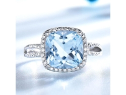 2026-anillos De Topacio Azul Cielo Y Aguamarina De Plata 925 Para Mujer Con Diseño Romántico