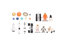 Set De Maquetas Espaciales De 19 Piezas Con Astronautas, Planetas Y Vehículo Lunar Para Niños.