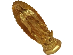 Estatua Virgen María Adorno Religioso Resina Dorada Ligera Resistente Clásico Elegante Sencillo Decoración