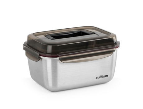 Recipiente Rectangular con Asa de 3.6L en Acero Inoxidable Apto Microondas CUITISAN