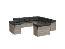 Maison Exclusive - Set Sofás De Jardín Con Cojines 13 Piezas Ratán Sintético Gris
