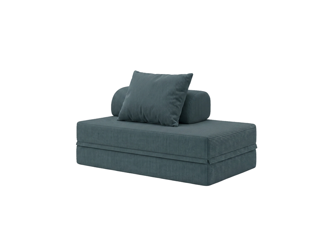 Sofá modular convertible de 2 plazas en terciopelo azul oscuro de SKOFFA