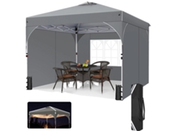 Cenador plegable, protección UV, color gris.