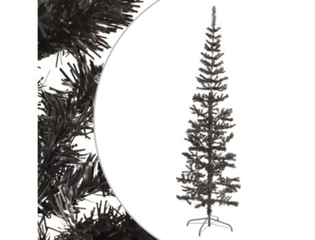 MAISON EXCLUSIVE - Árbol de Navidad delgado negro 210 cm