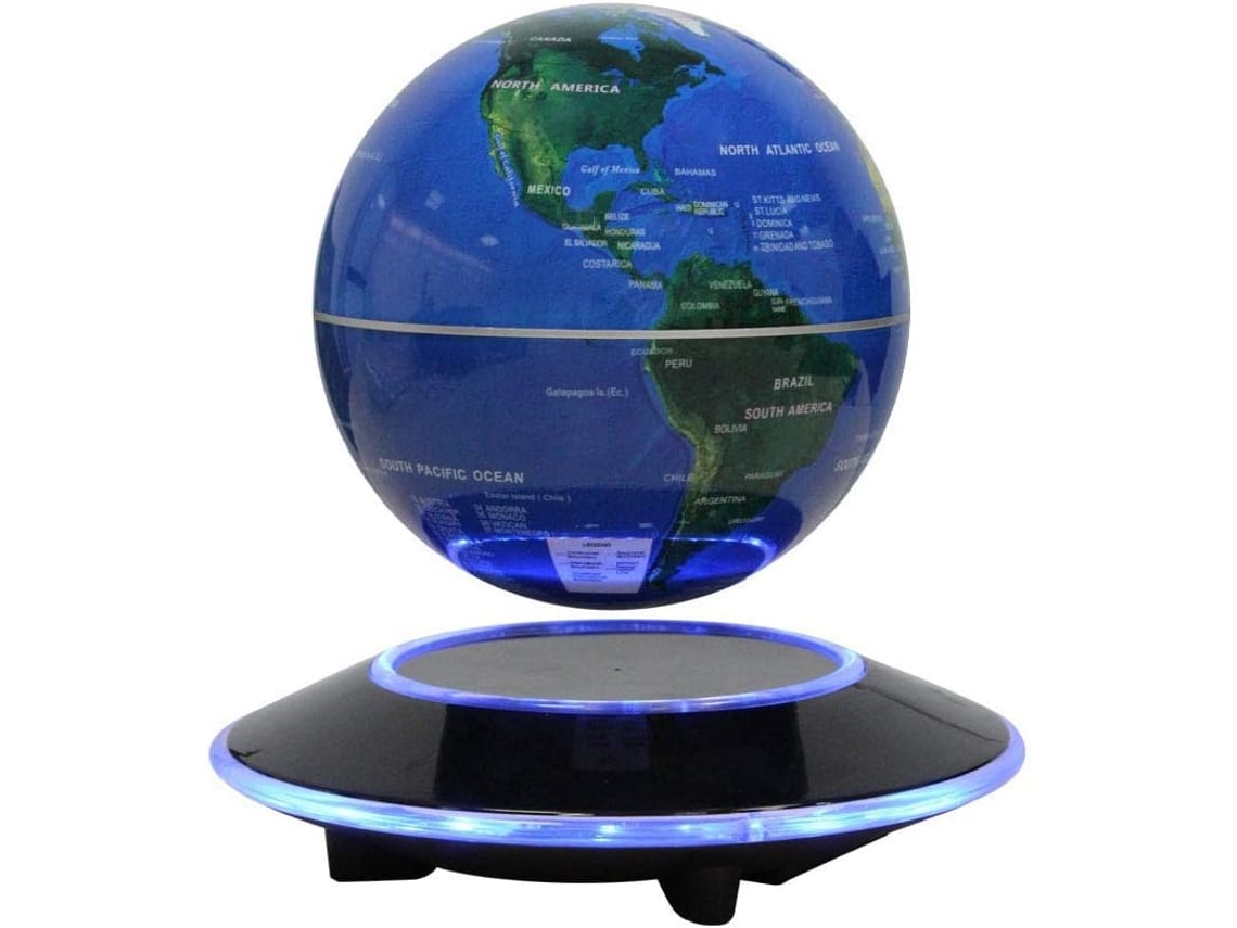 Globo flotante magnético con iluminación LED y mapa del mundo