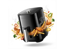 Freidora De Aire 4l Negra Con Ventana Transparente 1200w 80-200°c Temporizador 60min 80% Menos Aceite Antiadherente