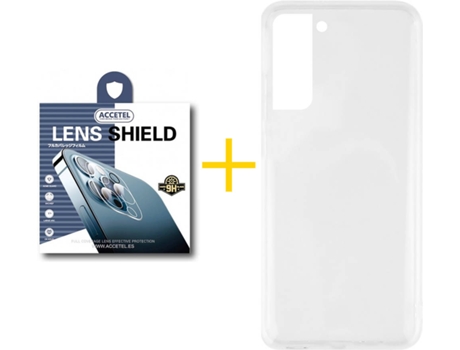 Carcasa + 1 Protector de Cámara para Samsung Galaxy S22 Plus 5G ACCETEL Transparente Claro